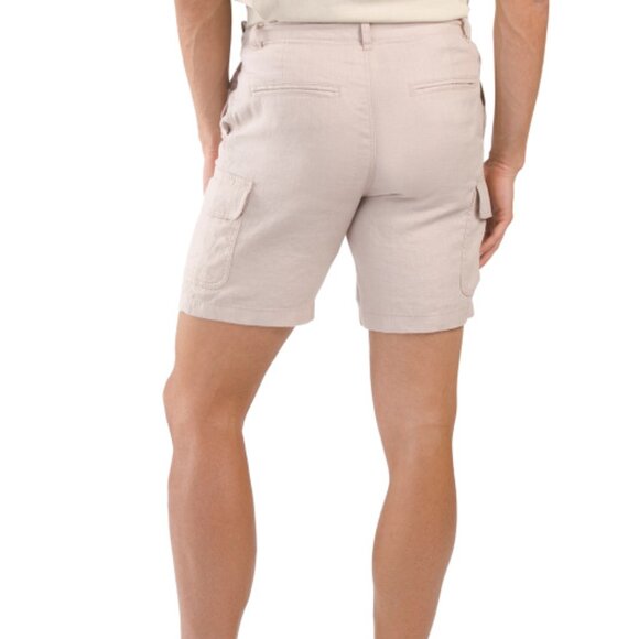 NEW C&C CALIFORNIA mens Linen Cargo Shorts Silver Grey 253 - Picture 2 of 5